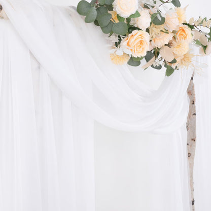 Wedding Arch Draping Fabric Sheer Curtain Drapes Birthday Party Home Decor | Yellow 29" x 20FT 1 Panel Outdoor Drapes Extra Long for Bridal Baby Shower Ceremony Decor