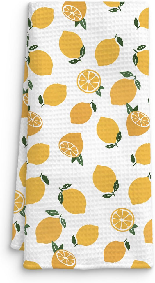 Lemon Decor Kitchen Towel, Lemon Hand Towel Dish Towel for Kitchen Bathroom Decor, Fruit Lover Gifts, 16x24 Inches