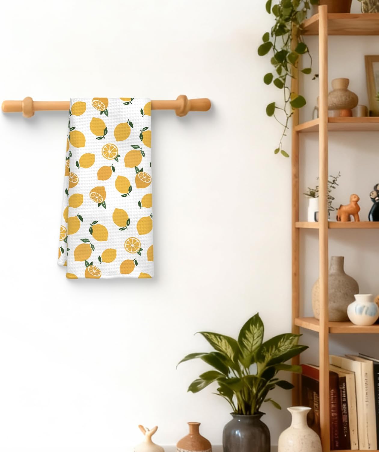 Lemon Decor Kitchen Towel, Lemon Hand Towel Dish Towel for Kitchen Bathroom Decor, Fruit Lover Gifts, 16x24 Inches