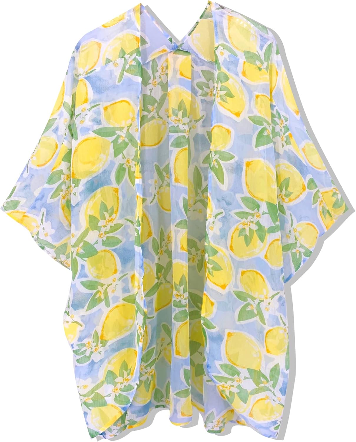 Women's Beach Kimono Coverup Sheer Chiffon Open Front Cover Ups | Casual Loose Cardigan Tops, Floral Print, Kimonos for Women,Beach Vacation Clothes