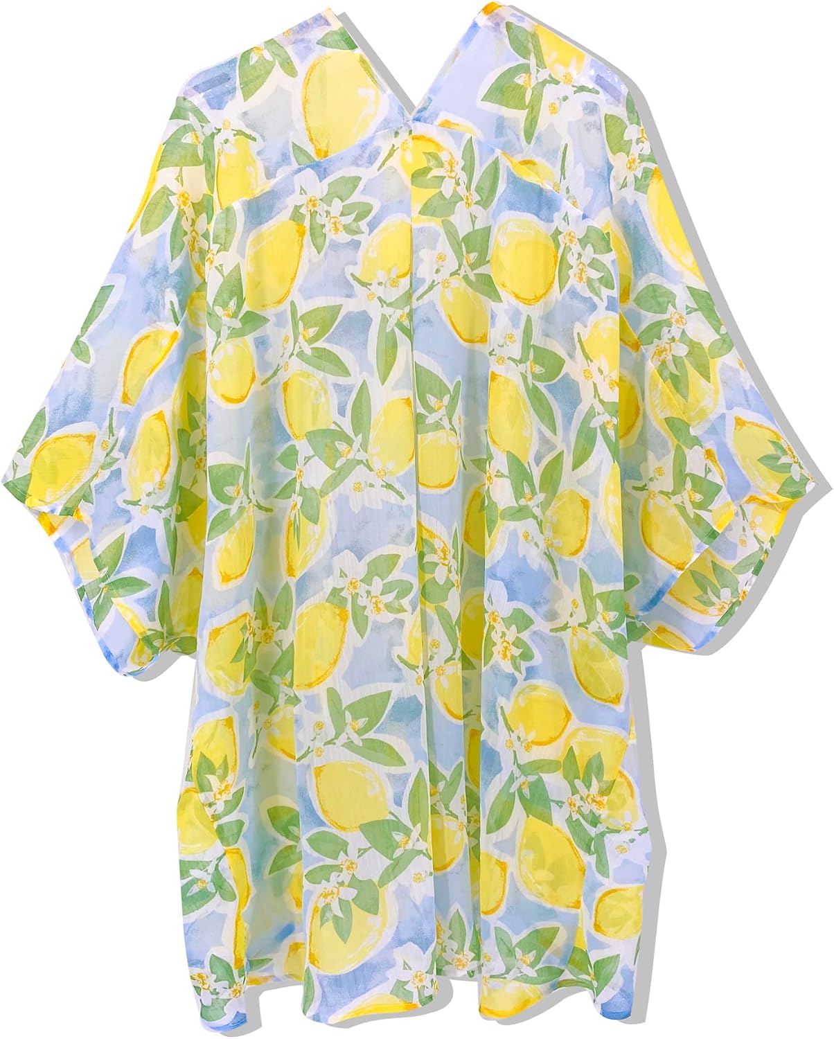 Women's Beach Kimono Coverup Sheer Chiffon Open Front Cover Ups | Casual Loose Cardigan Tops, Floral Print, Kimonos for Women,Beach Vacation Clothes