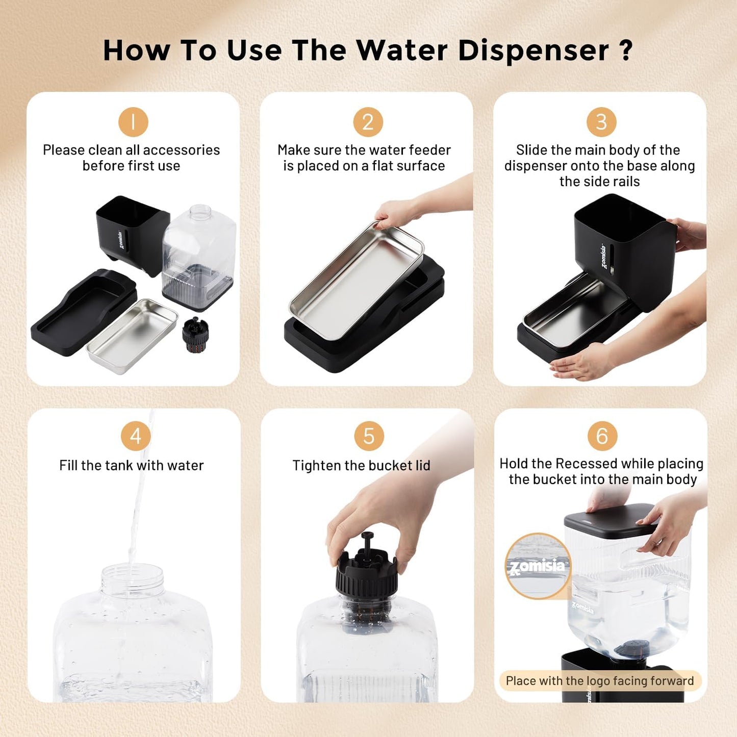 Automatic Dog Water Dispenser 11L with Stainless Steel Bowl, Gravity Extra Large Capacity Water Bowl for Large-Sized Dogs, 3 Gallon Pet Waterer 100% BPA Free, Black