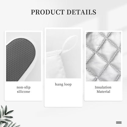 Lemon Oven Mitts Vintage Leaf High Heat Resistant Silicone Kitchen Oven Mitts Washable and Non-Slip Surface for Baking and Cooking 2-Pack Set Kitchen Oven Gloves