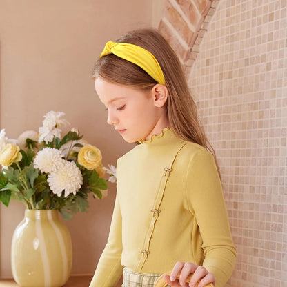 Yellow Knotted Headband Knot Hair Bands Fashion Elegant Hair Accessories for Women Girls Fall Thanksgiving Birthday Wedding Party Supplies