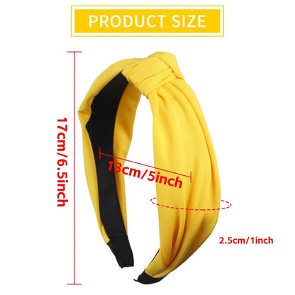 Yellow Knotted Headband Knot Hair Bands Fashion Elegant Hair Accessories for Women Girls Fall Thanksgiving Birthday Wedding Party Supplies