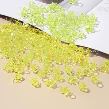 150 Mini Acrylic Pacifiers for Baby Shower Girl Game, 0.86 Inch Bulk Chupones para Gender Reveal Party Favors Table Decoration (Yellow)