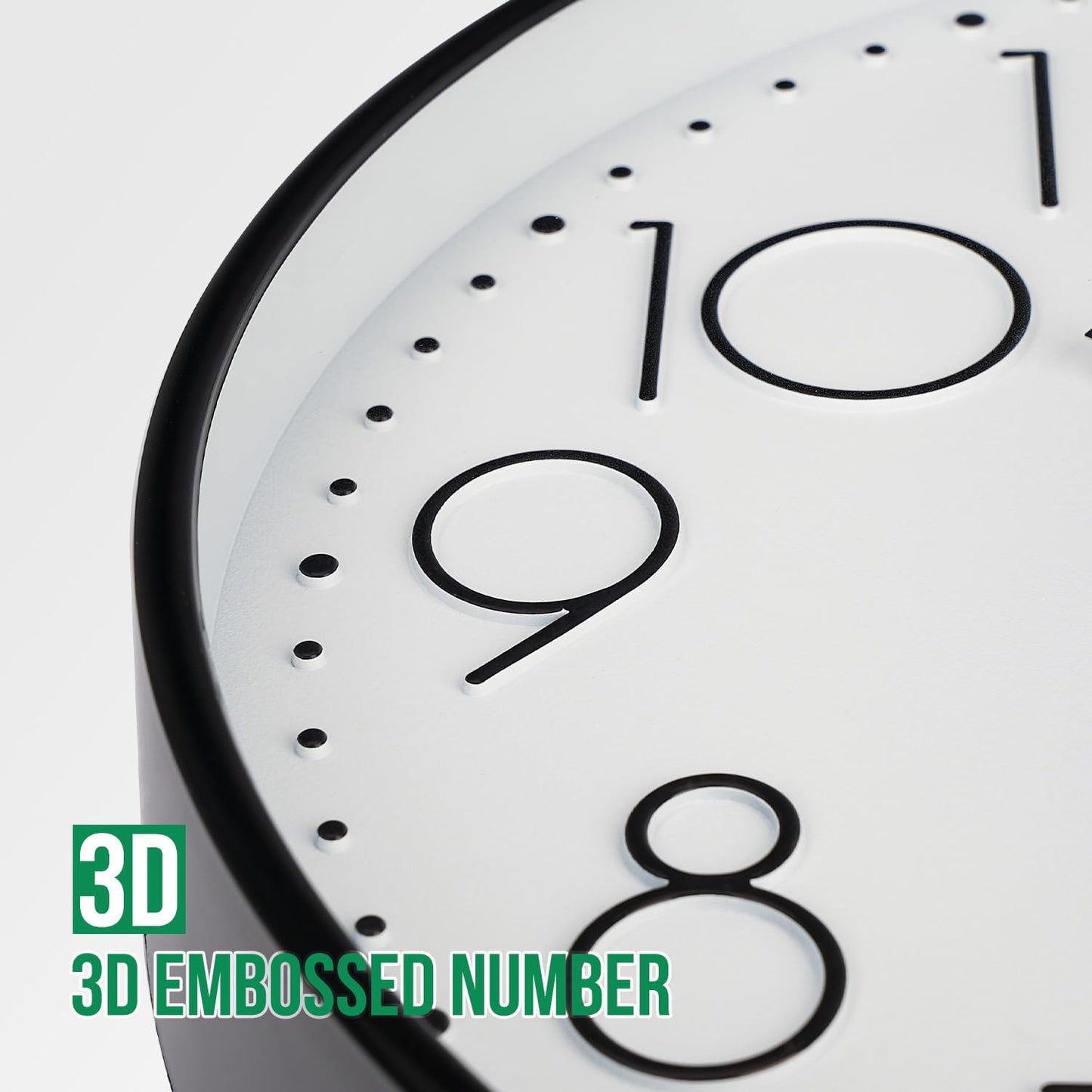 Wall Clock 10 Inch Non-Ticking Silent Modern Simple Style Round Decor Clock Yellow Stereoscopic Dial Quartz Wall Clocks for Home/Office/School/Living Room/Bedroom/Kitchen