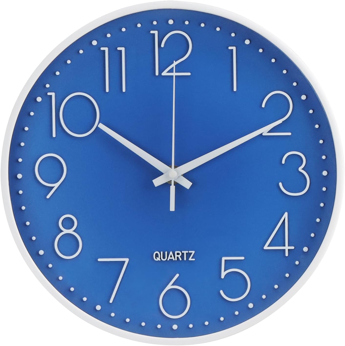 Wall Clock 10 Inch Non-Ticking Silent Modern Simple Style Round Decor Clock Yellow Stereoscopic Dial Quartz Wall Clocks for Home/Office/School/Living Room/Bedroom/Kitchen