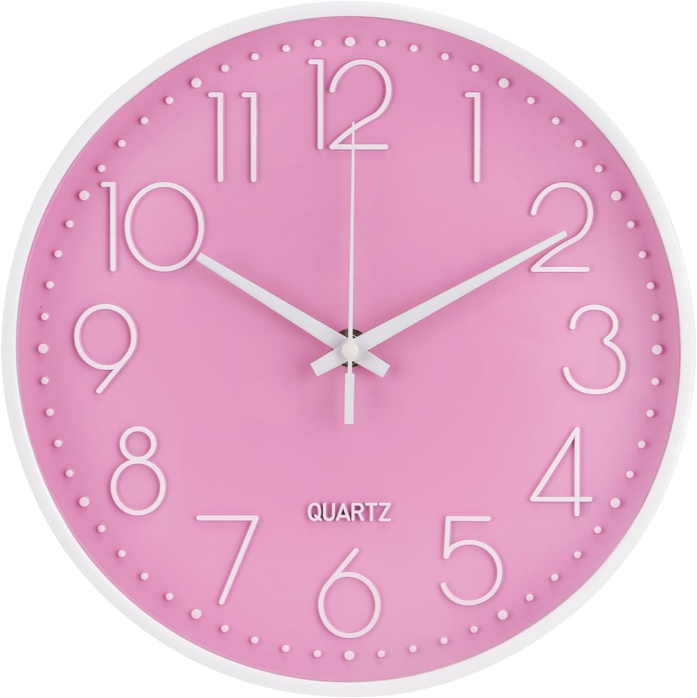 Wall Clock 10 Inch Non-Ticking Silent Modern Simple Style Round Decor Clock Yellow Stereoscopic Dial Quartz Wall Clocks for Home/Office/School/Living Room/Bedroom/Kitchen