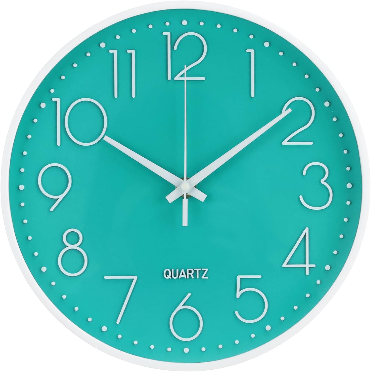 Wall Clock 10 Inch Non-Ticking Silent Modern Simple Style Round Decor Clock Yellow Stereoscopic Dial Quartz Wall Clocks for Home/Office/School/Living Room/Bedroom/Kitchen