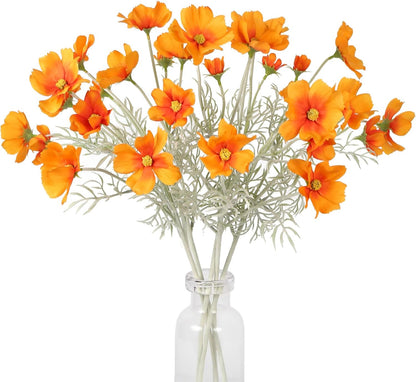 Fake Yellow Flowers Artificial Daisies 5PCS Silk Cosmos Fake Daisies Wild Flowers 24.5”Artificial Wildflowers Table Decor for Baby Shower Centerpieces Wedding Bouquet (Yellow)
