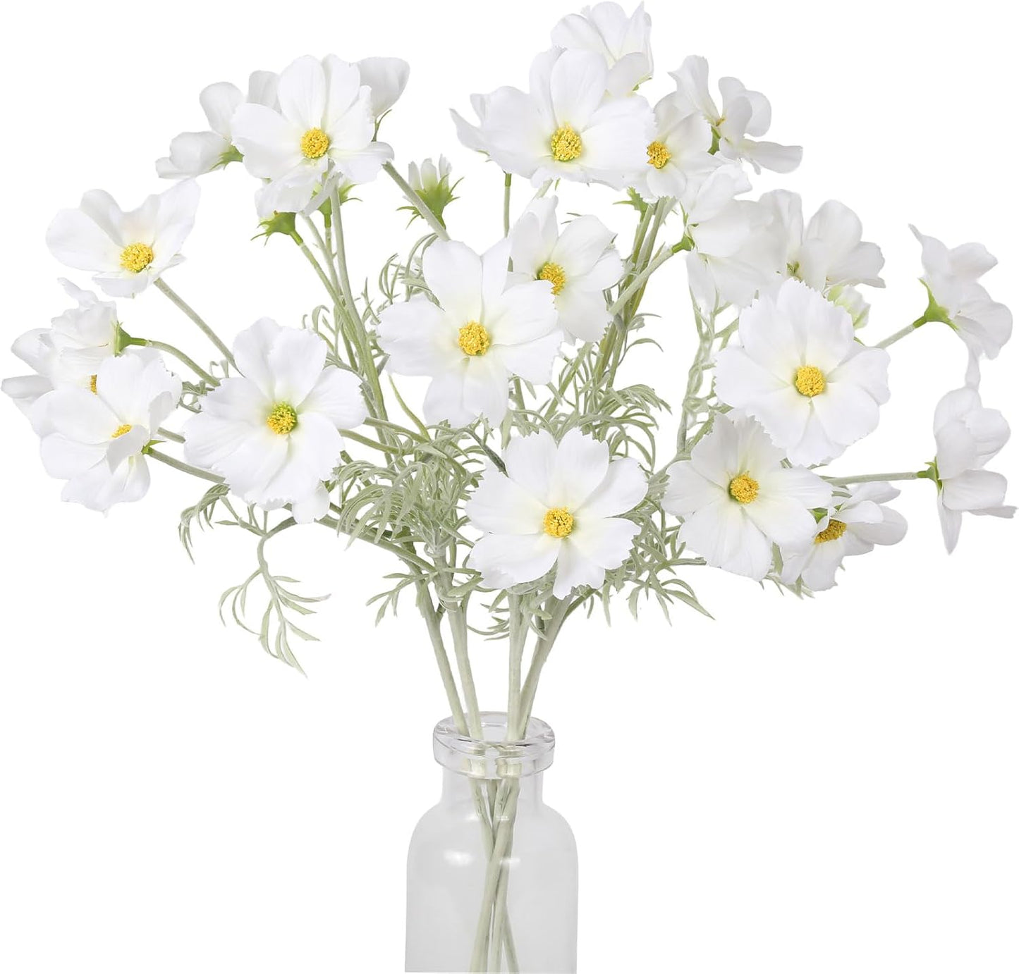 Fake Yellow Flowers Artificial Daisies 5PCS Silk Cosmos Fake Daisies Wild Flowers 24.5”Artificial Wildflowers Table Decor for Baby Shower Centerpieces Wedding Bouquet (Yellow)