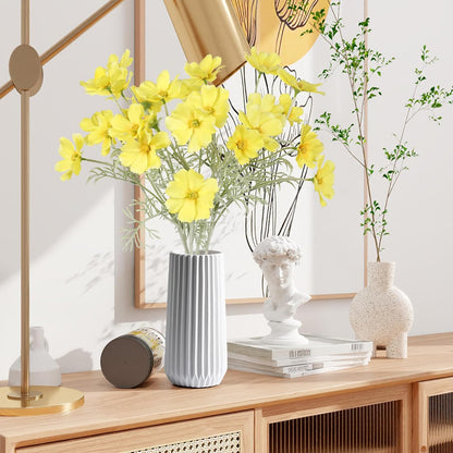 Fake Yellow Flowers Artificial Daisies 5PCS Silk Cosmos Fake Daisies Wild Flowers 24.5”Artificial Wildflowers Table Decor for Baby Shower Centerpieces Wedding Bouquet (Yellow)