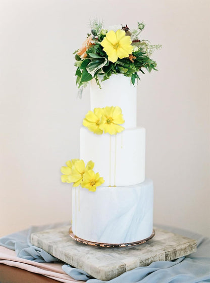 Fake Yellow Flowers Artificial Daisies 5PCS Silk Cosmos Fake Daisies Wild Flowers 24.5”Artificial Wildflowers Table Decor for Baby Shower Centerpieces Wedding Bouquet (Yellow)