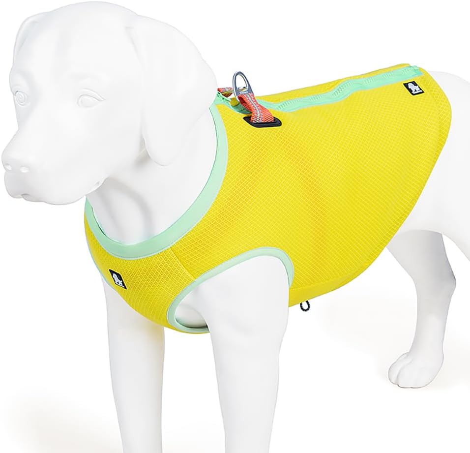 Dog Cooling Vest Harness Cooler Jacket Yellow XX-Small
