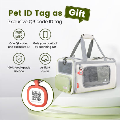 Cat Carrier Airline Approved Expandable Breathable Safety Leash | Up to 13 lbs, 16.9 x 10.6 x 10.6 in, QR pet ID tag, top entry, luggage sleeve, soft fleece pad, foldable storage