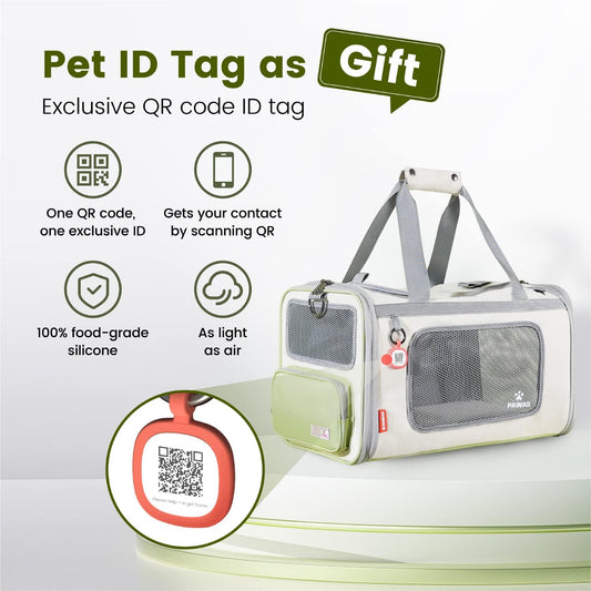 Cat Carrier Airline Approved Expandable Breathable Safety Leash | Up to 13 lbs, 16.9 x 10.6 x 10.6 in, QR pet ID tag, top entry, luggage sleeve, soft fleece pad, foldable storage