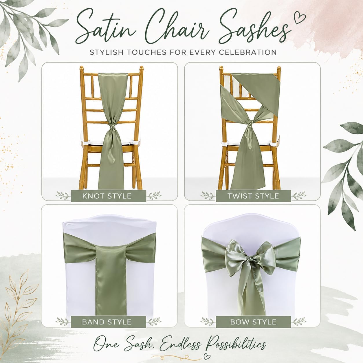 Satin Chair Sashes - Elegant Premium Quality, 6 x 108 Inch - Perfect for Weddings, Parties, and Events - Pack of 10 Pieces, Yellow