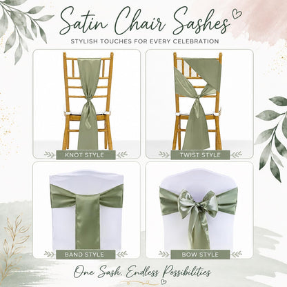 Satin Chair Sashes - Elegant Premium Quality, 6 x 108 Inch - Perfect for Weddings, Parties, and Events - Pack of 10 Pieces, Yellow