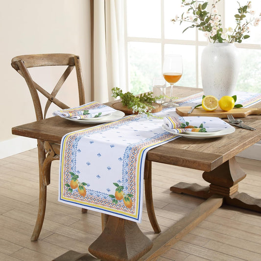 Capri Lemon Table Runner, Multicolor - 13" W x 70" L