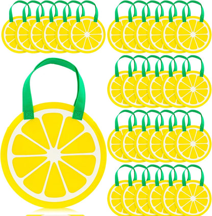 36 Pcs Lemon Gift Bags with Handle Non-woven Lemon Party Favors | Lemon Goodie Treat Candy Bags, Lemonade Stand, Back to School, Summer Fruit Birthday, Baby Shower, Wedding Party Supplies