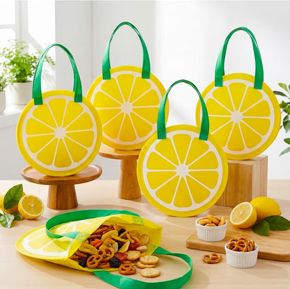 36 Pcs Lemon Gift Bags with Handle Non-woven Lemon Party Favors | Lemon Goodie Treat Candy Bags, Lemonade Stand, Back to School, Summer Fruit Birthday, Baby Shower, Wedding Party Supplies