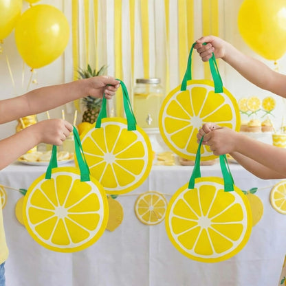 36 Pcs Lemon Gift Bags with Handle Non-woven Lemon Party Favors | Lemon Goodie Treat Candy Bags, Lemonade Stand, Back to School, Summer Fruit Birthday, Baby Shower, Wedding Party Supplies