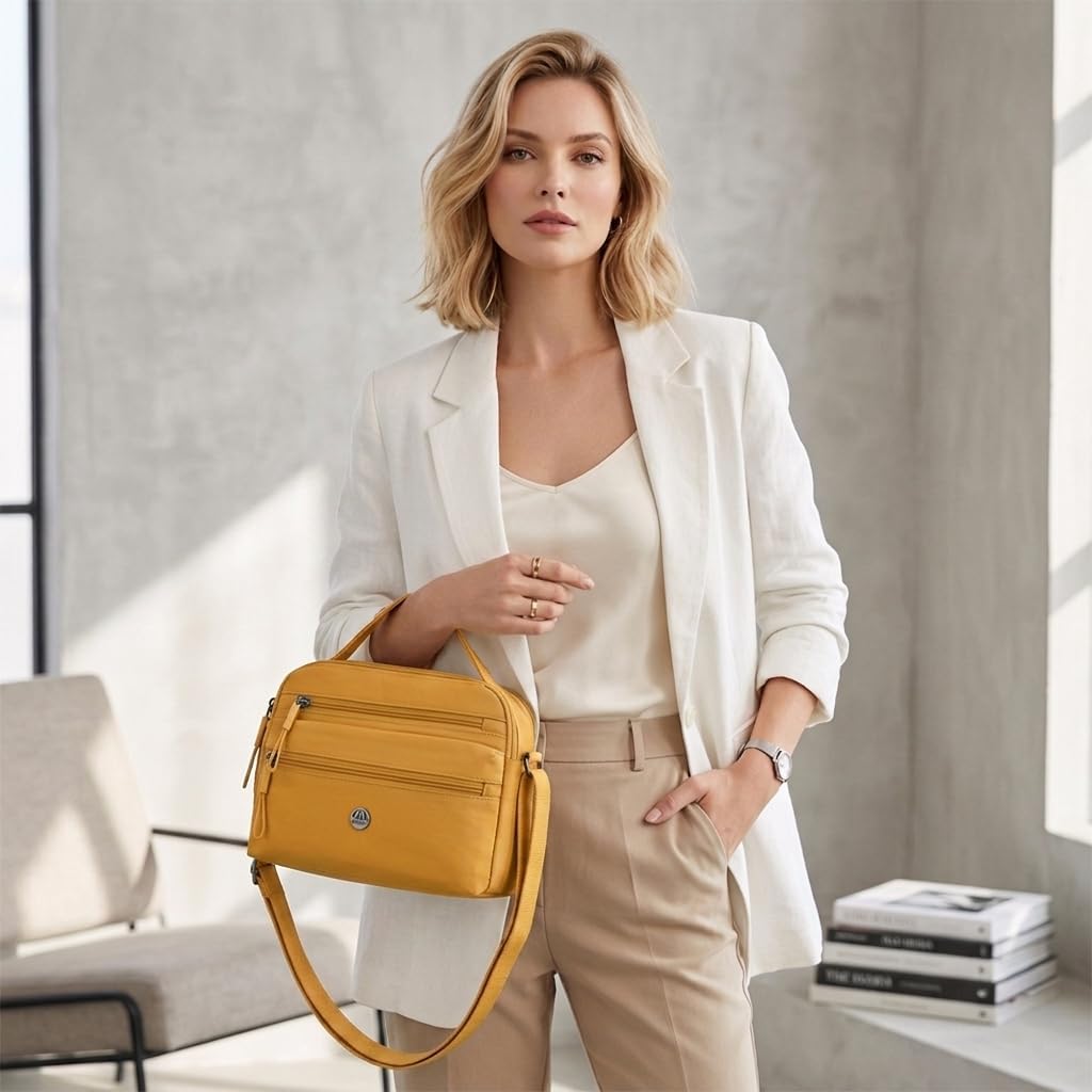 Crossbody Bags for Women, Small Cross Body Purse Nylon Shoulder Handbags Multi-Pocket Pocketbooks Everyday Purse B025