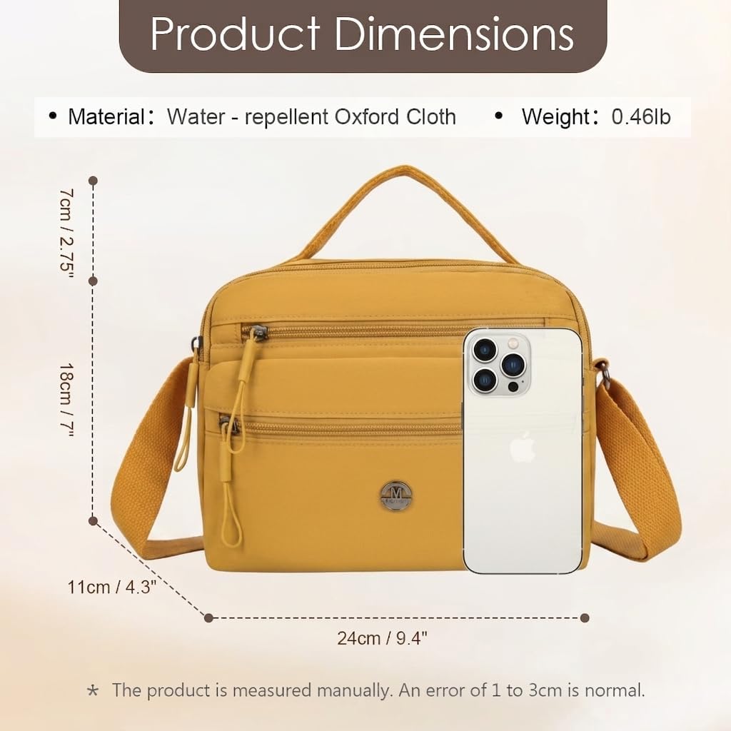 Crossbody Bags for Women, Small Cross Body Purse Nylon Shoulder Handbags Multi-Pocket Pocketbooks Everyday Purse B025