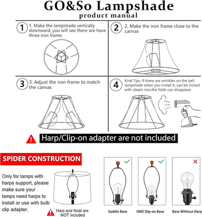 Medium Drum Lamp Shades Set of 2,12"x14"x10" Replac Lampshades Empire | 0.41" Spider Fitter,Yellowish Beige Polyester Lampshade for Table Lamps and Floor Lamp Decor Modern,Foldable Easy Assembly