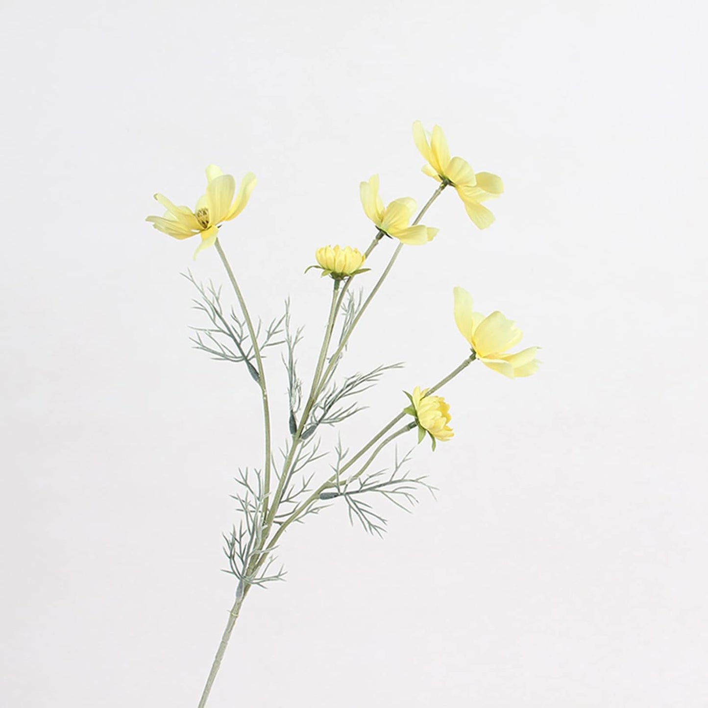 2 Pcs Artificial Fake Flowers Plants Cosmos Silk Flower Arrangements Wedding Bouquets Decorations Plastic Floral Table Centerpieces for Home Kitchen Garden Party Decor Approx 23.6'' High - Yellow