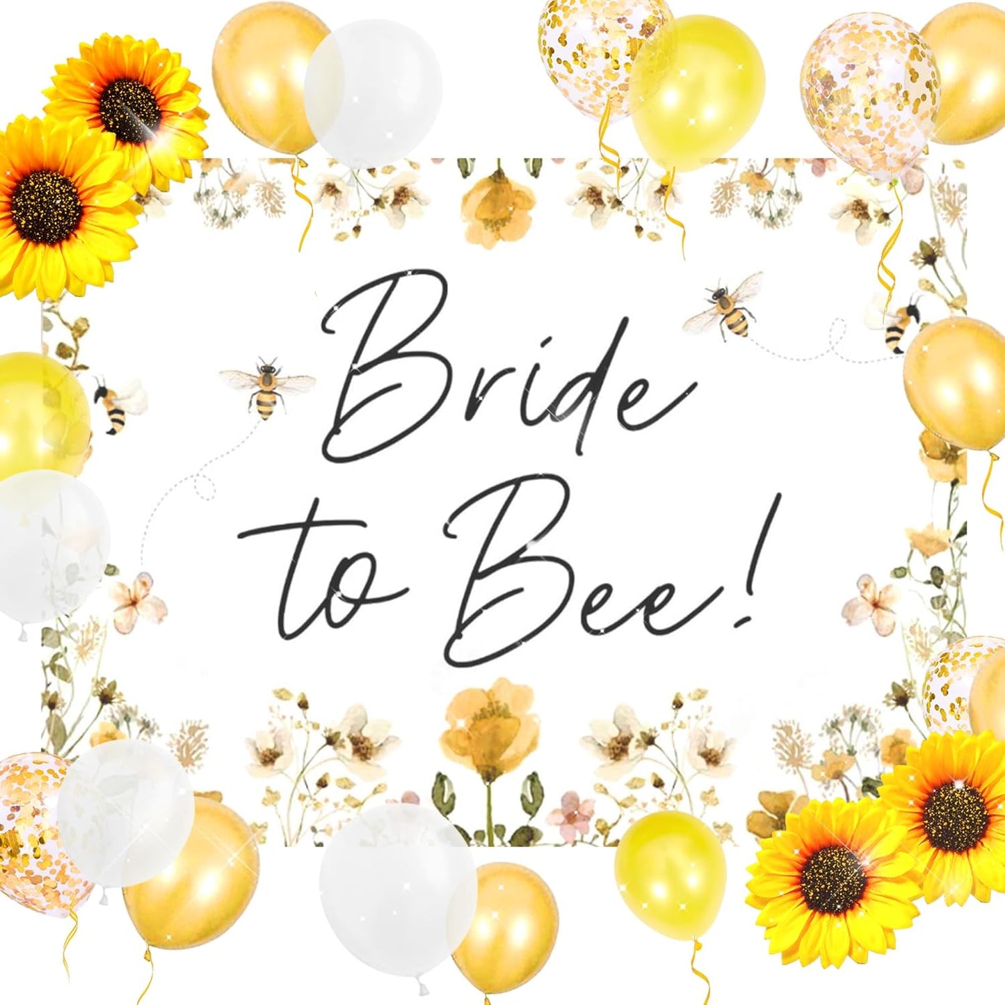 Bride to Bee Bridal Shower Decoration Balloons Backdrop Sunflowers Bee | Bride to Bee Bridal Shower Decoration Balloons Backdrop Sunflowers Bee Theme Bridal Shower Decorations Bride to Be Banner
