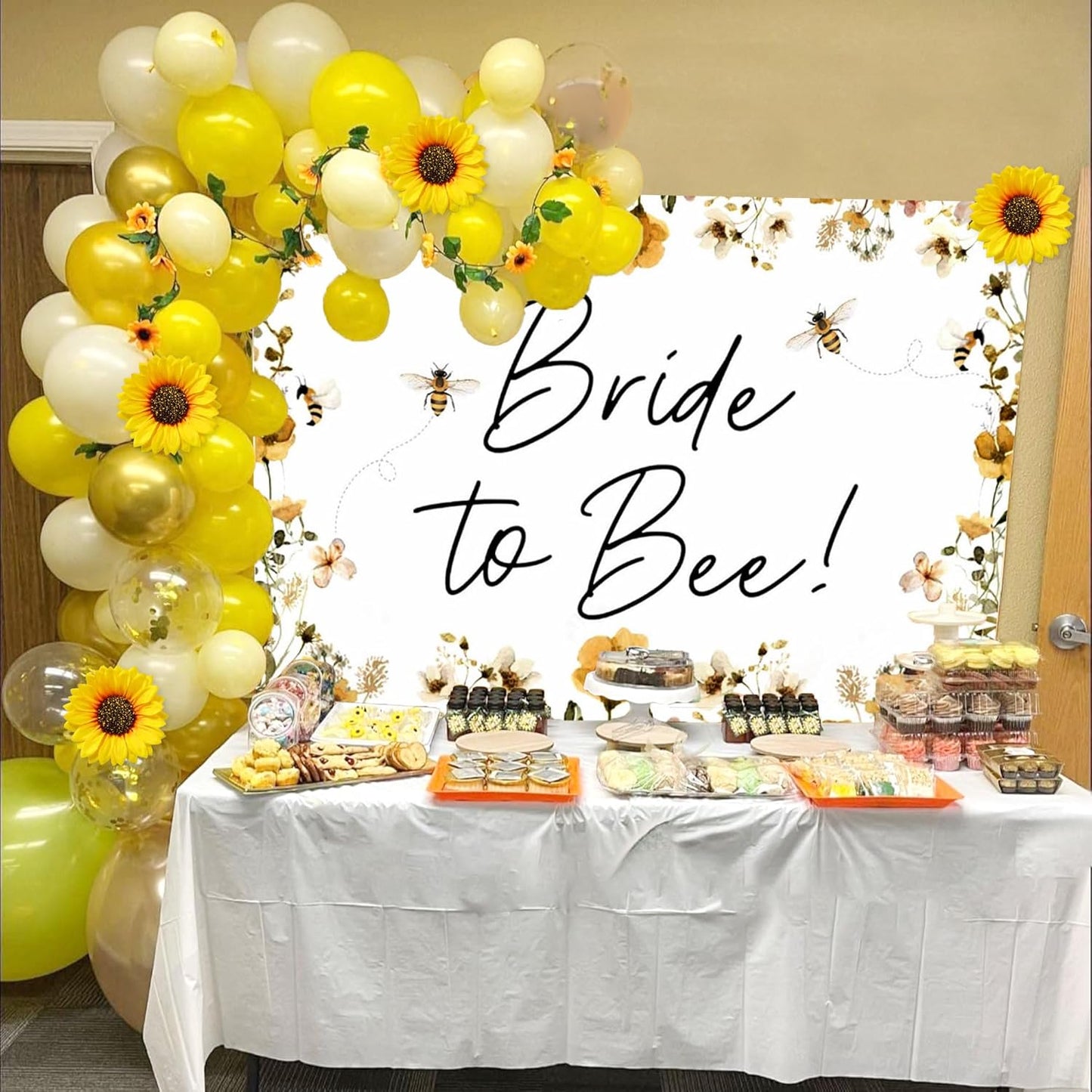Bride to Bee Bridal Shower Decoration Balloons Backdrop Sunflowers Bee | Bride to Bee Bridal Shower Decoration Balloons Backdrop Sunflowers Bee Theme Bridal Shower Decorations Bride to Be Banner