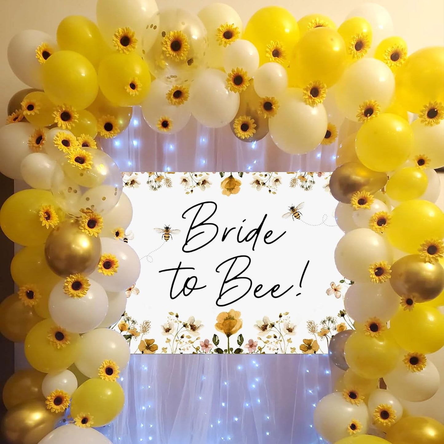 Bride to Bee Bridal Shower Decoration Balloons Backdrop Sunflowers Bee | Bride to Bee Bridal Shower Decoration Balloons Backdrop Sunflowers Bee Theme Bridal Shower Decorations Bride to Be Banner