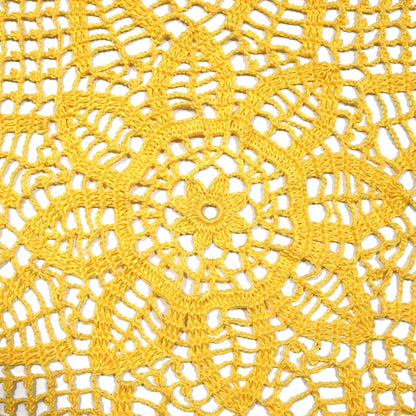23 inches Handmade Crochet Bohemian Lotus Flower Lace Doilies Round Tablecloth Bedroom Dresser Table Placemat Yellow