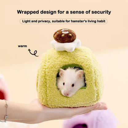 Swiss Roll Small Animal Beds, Cozy Cotton Nest for Hamsters, Mice, Chinchillas, Yellow & Multicolor, 4"D x 3"W x 3"H