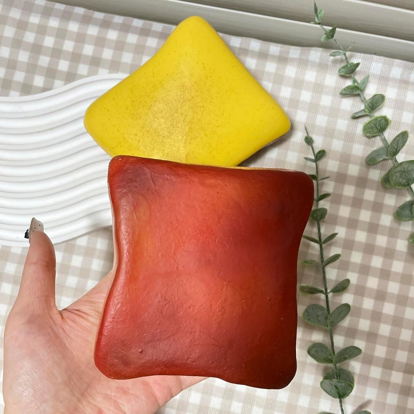 Sticky Bread Squishy Fidget Toys,Slow Rising Butter Squishy Toy,Moist and Soft Stress Toast Balls,Stress Relief & Fidget Toys for ADHD,Party Favor Gift (Yellow-1pcs)