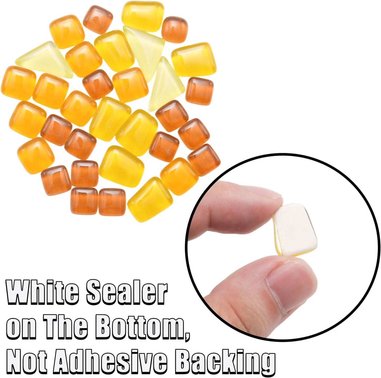 200g 7oz Yellow Irregular Mosaic Tiles Crystal Mosaic Glass Pieces Bulk | Crystal Mosaic Glass Pieces Bulk Square and Triangle Glass Tiles for Crafts