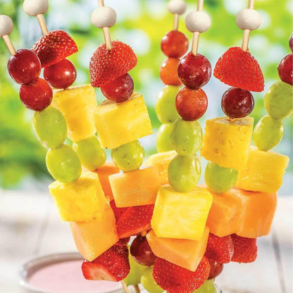 Wooden Cocktail Picks with Beads,200 Pcs 4.7 Inch Natural Bamboo Appetizer Skewers for Charcuterie, Fruit Kabobs, Party Food