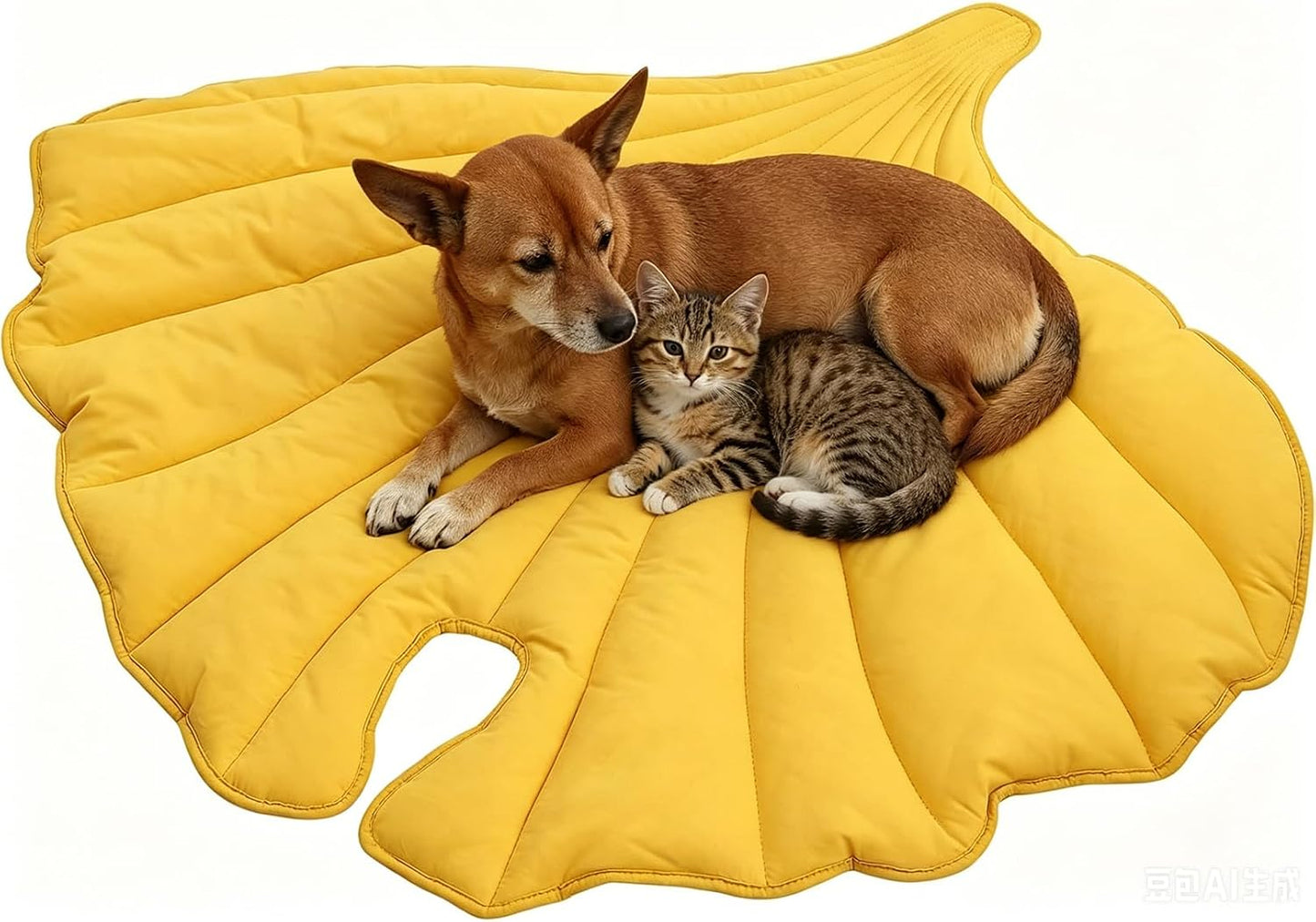 Letalong Extra Large Leaf Shaped Dog Blanket 50x45'', Soft Plush Puppy Bed Mat for Small Medium Large Dogs, Machine Washable Pet Throw for Couch, Sofa & Furniture Protection, Durable & Cozy