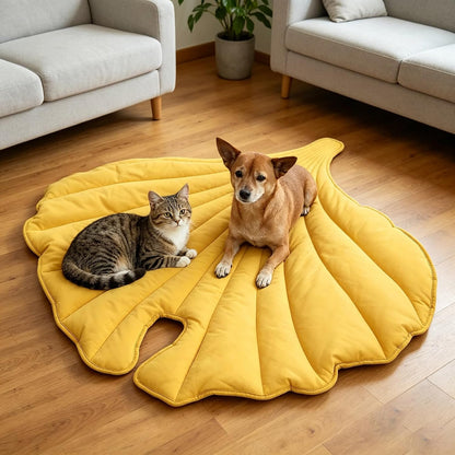 Letalong Extra Large Leaf Shaped Dog Blanket 50x45'', Soft Plush Puppy Bed Mat for Small Medium Large Dogs, Machine Washable Pet Throw for Couch, Sofa & Furniture Protection, Durable & Cozy