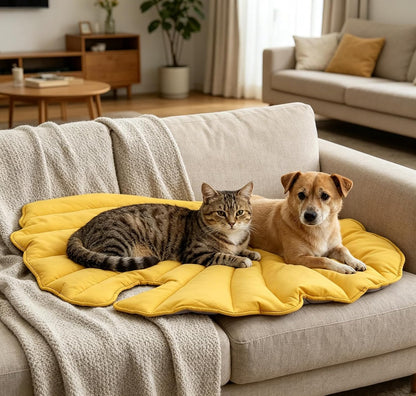 Letalong Extra Large Leaf Shaped Dog Blanket 50x45'', Soft Plush Puppy Bed Mat for Small Medium Large Dogs, Machine Washable Pet Throw for Couch, Sofa & Furniture Protection, Durable & Cozy