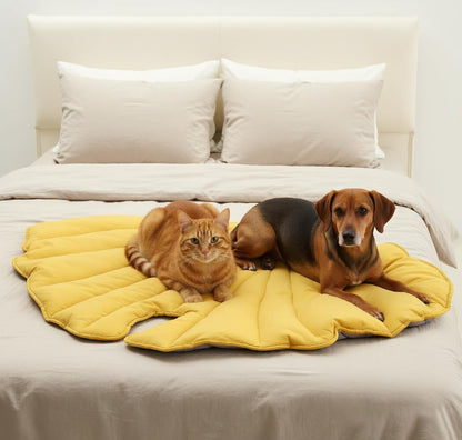 Letalong Extra Large Leaf Shaped Dog Blanket 50x45'', Soft Plush Puppy Bed Mat for Small Medium Large Dogs, Machine Washable Pet Throw for Couch, Sofa & Furniture Protection, Durable & Cozy