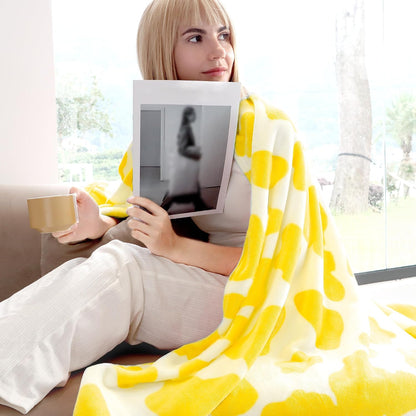 Fleece Blanket Soft Cozy Yellow Throw Blanket 50"x60" Lightweight Decorative Blanket for Couch Bed Yellow Gifts for Teens Girls Women Birthday