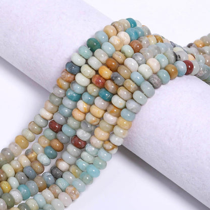 5x8mm Natural Green Lemon Jade Stone Rondelle Beads, 75PCS Spacer Round Loose Abacus Beads for Jewelry Making, Gemstone for Bracelet Necklace Earrings, Arts and Crafts - Colors B