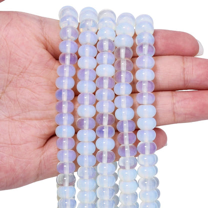 5x8mm Natural Green Lemon Jade Stone Rondelle Beads, 75PCS Spacer Round Loose Abacus Beads for Jewelry Making, Gemstone for Bracelet Necklace Earrings, Arts and Crafts - Colors B