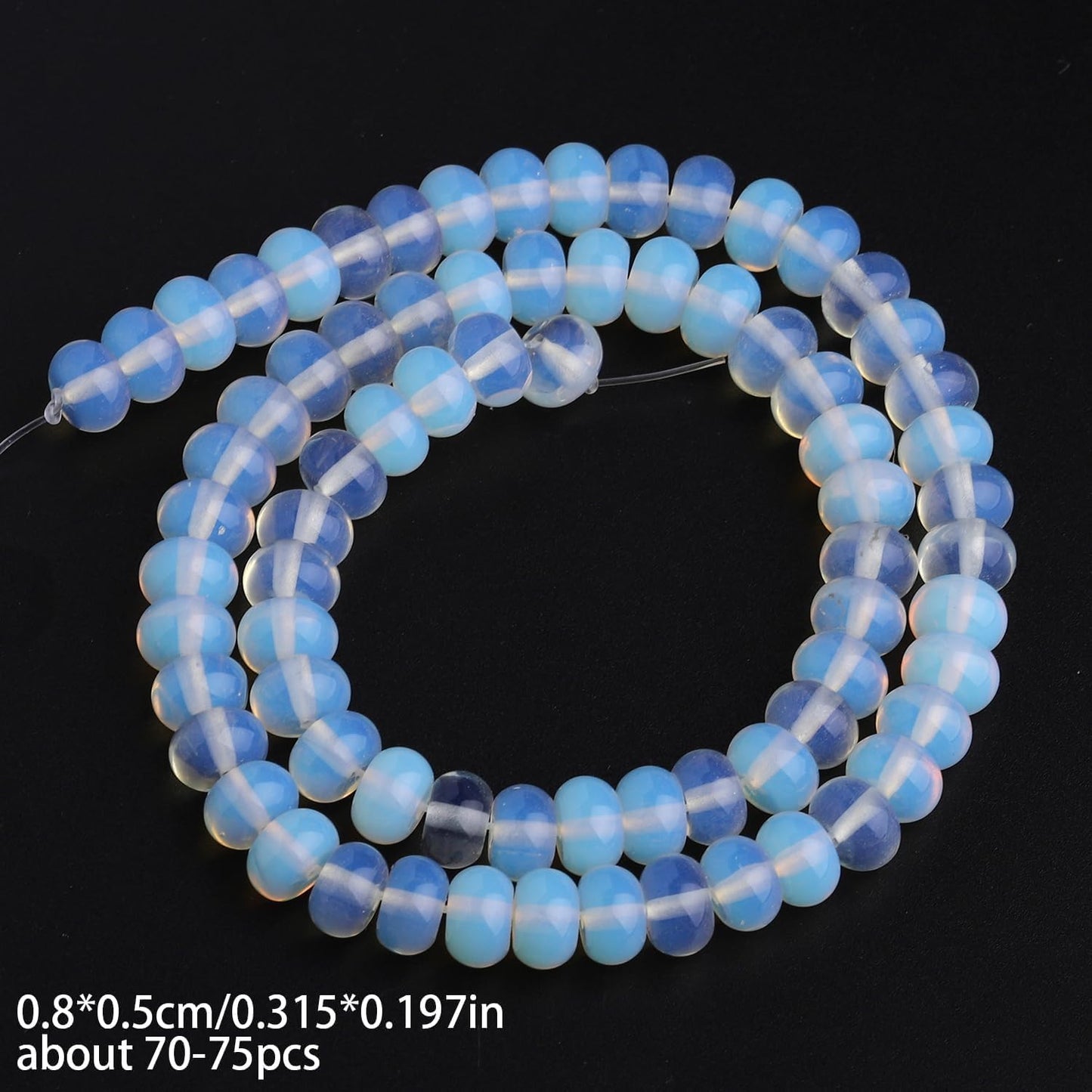 5x8mm Natural Green Lemon Jade Stone Rondelle Beads, 75PCS Spacer Round Loose Abacus Beads for Jewelry Making, Gemstone for Bracelet Necklace Earrings, Arts and Crafts - Colors B