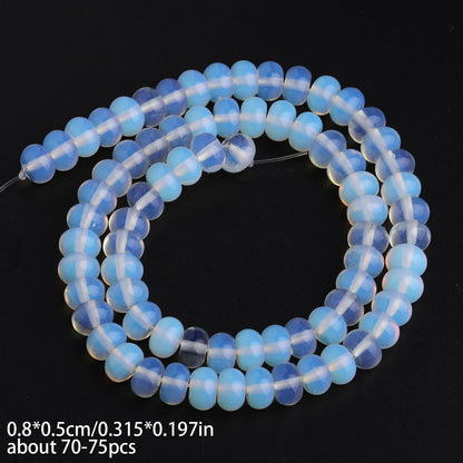 5x8mm Natural Green Lemon Jade Stone Rondelle Beads, 75PCS Spacer Round Loose Abacus Beads for Jewelry Making, Gemstone for Bracelet Necklace Earrings, Arts and Crafts - Colors B