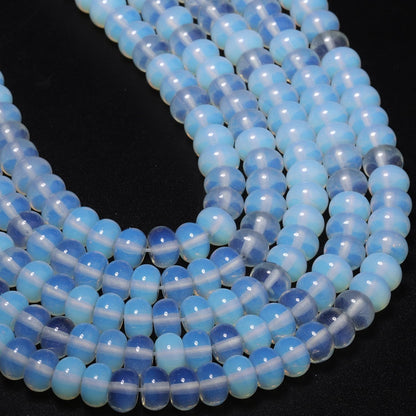 5x8mm Natural Green Lemon Jade Stone Rondelle Beads, 75PCS Spacer Round Loose Abacus Beads for Jewelry Making, Gemstone for Bracelet Necklace Earrings, Arts and Crafts - Colors B