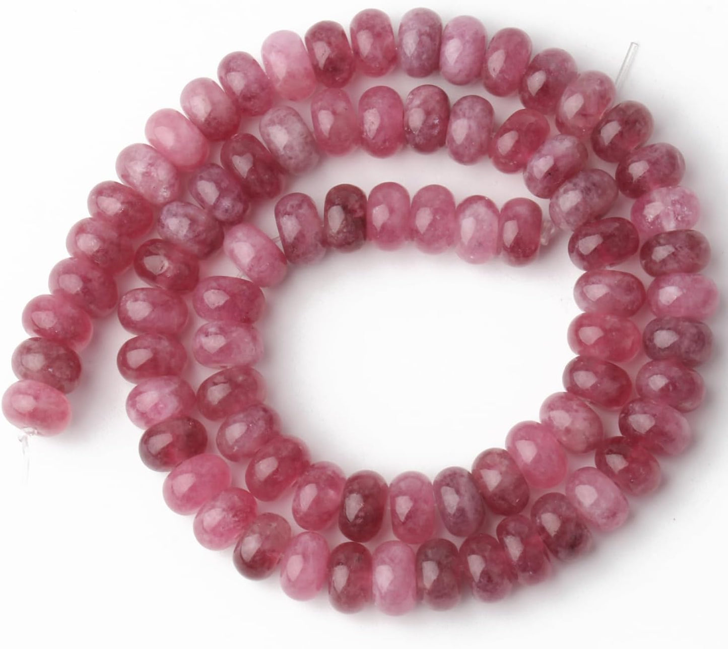 5x8mm Natural Green Lemon Jade Stone Rondelle Beads, 75PCS Spacer Round Loose Abacus Beads for Jewelry Making, Gemstone for Bracelet Necklace Earrings, Arts and Crafts - Colors B